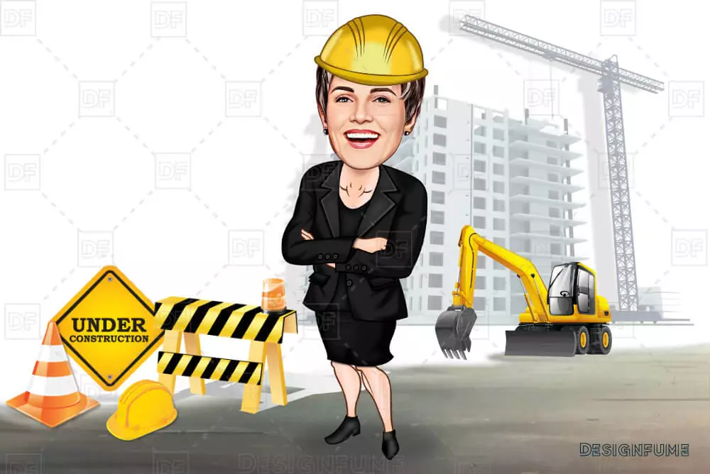 construction caricature