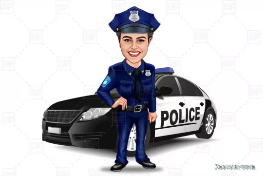 woman police caricature
